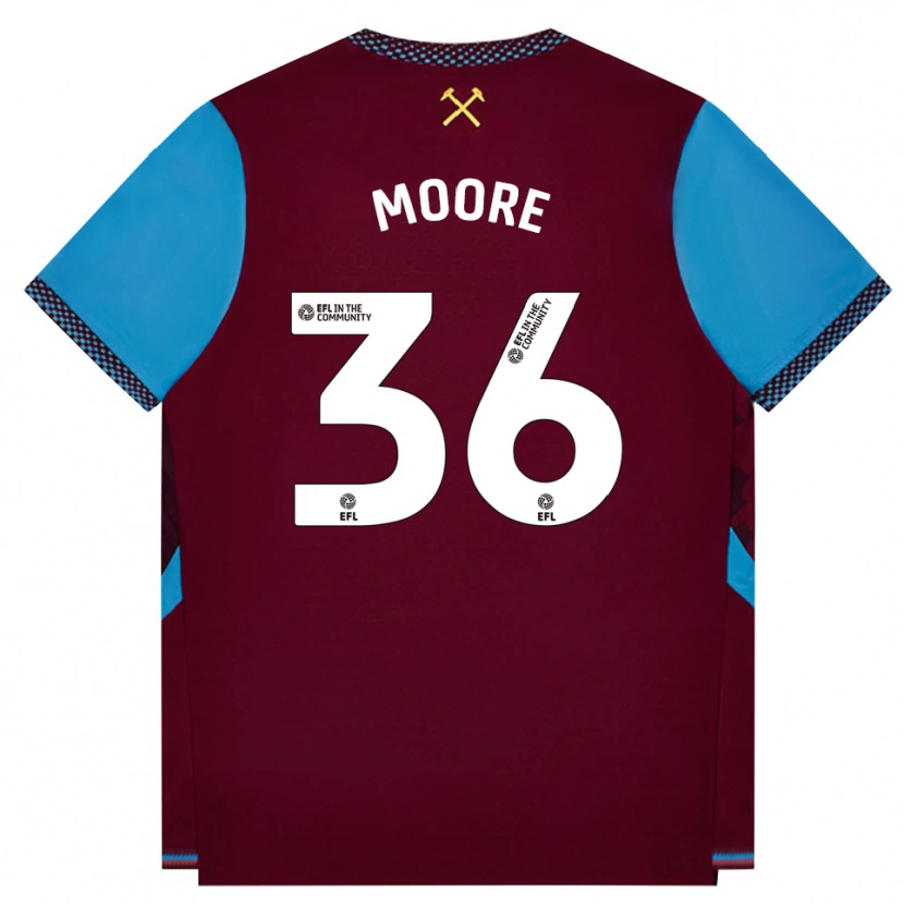 Danxen Niño Camiseta Sean Moore #36 Borgoña Azulaciano 1ª Equipación 2026/27 La Camisa México