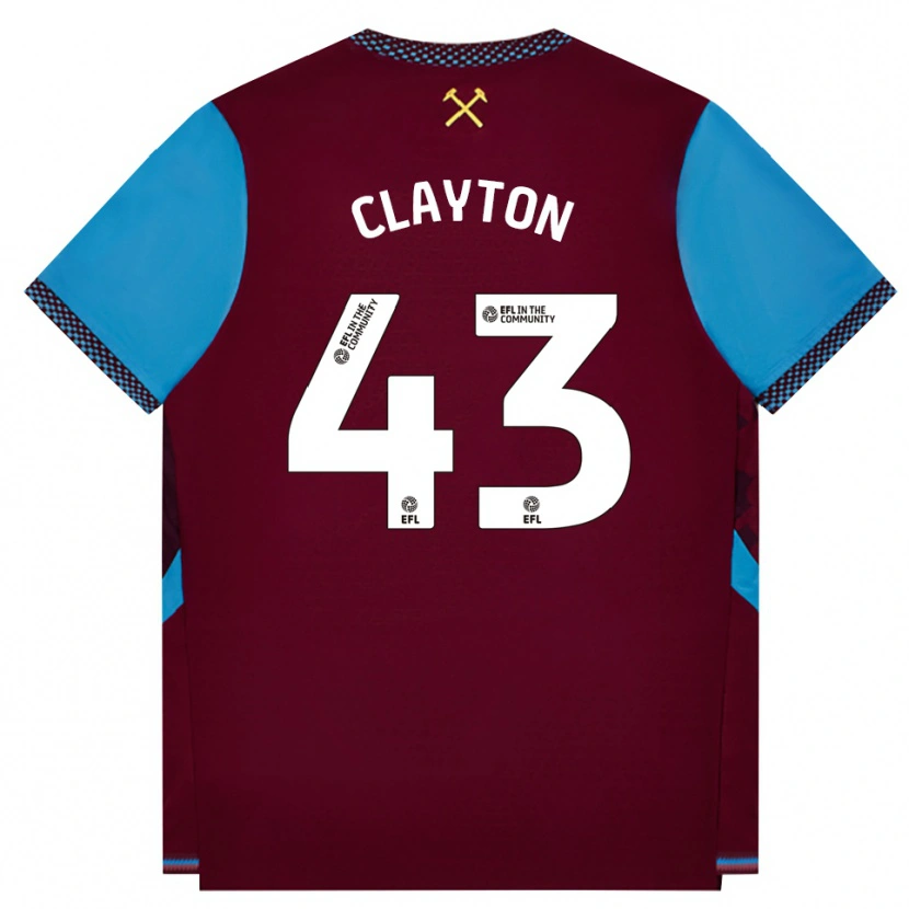 Danxen Niño Camiseta Regan Clayton #43 Borgoña Azulaciano 1ª Equipación 2026/27 La Camisa México