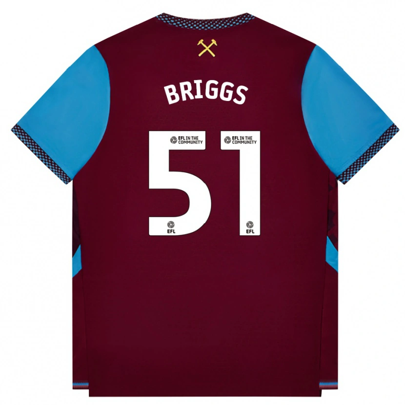 Danxen Niño Camiseta Josh Briggs #51 Borgoña Azulaciano 1ª Equipación 2026/27 La Camisa México