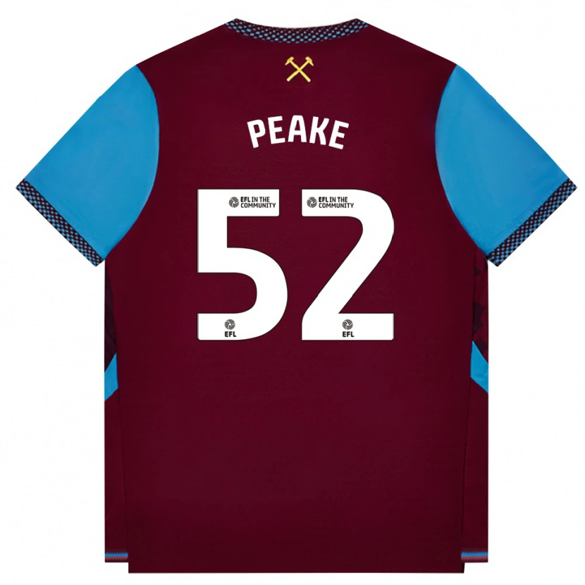 Danxen Niño Camiseta Lennon Peake #52 Borgoña Azulaciano 1ª Equipación 2026/27 La Camisa México