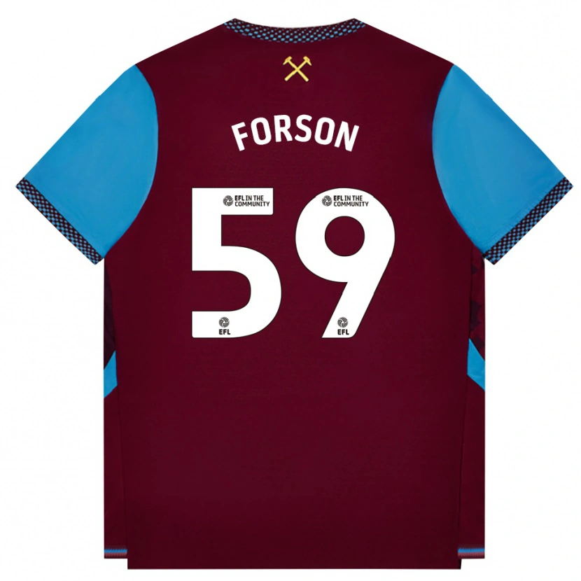 Danxen Niño Camiseta Keenan Forson #59 Borgoña Azulaciano 1ª Equipación 2026/27 La Camisa México