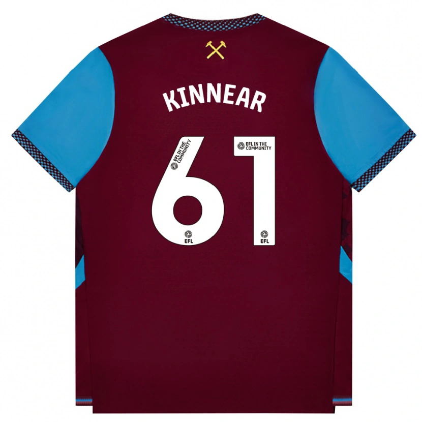 Danxen Niño Camiseta Brian Kinnear #61 Borgoña Azulaciano 1ª Equipación 2026/27 La Camisa México