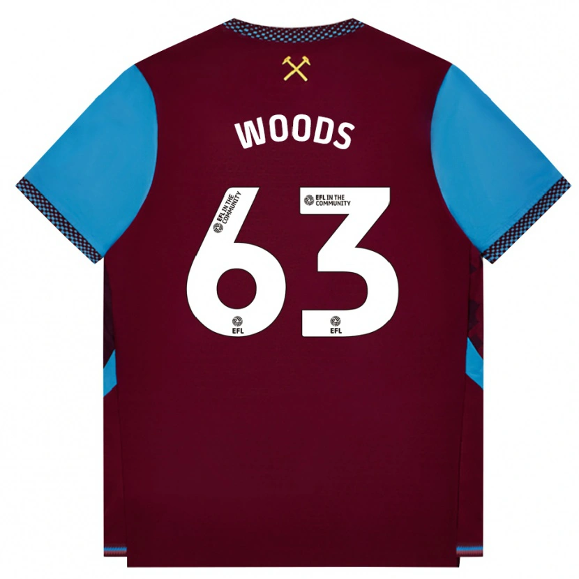 Danxen Niño Camiseta Archie Woods #63 Borgoña Azulaciano 1ª Equipación 2026/27 La Camisa México