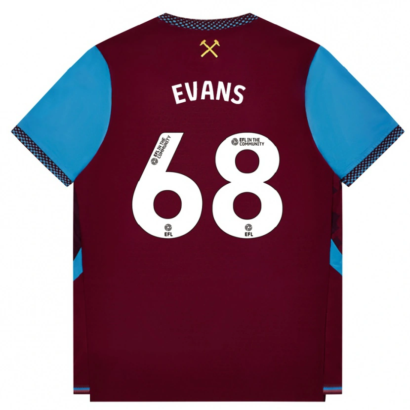 Danxen Niño Camiseta Isaac Evans #68 Borgoña Azulaciano 1ª Equipación 2026/27 La Camisa México