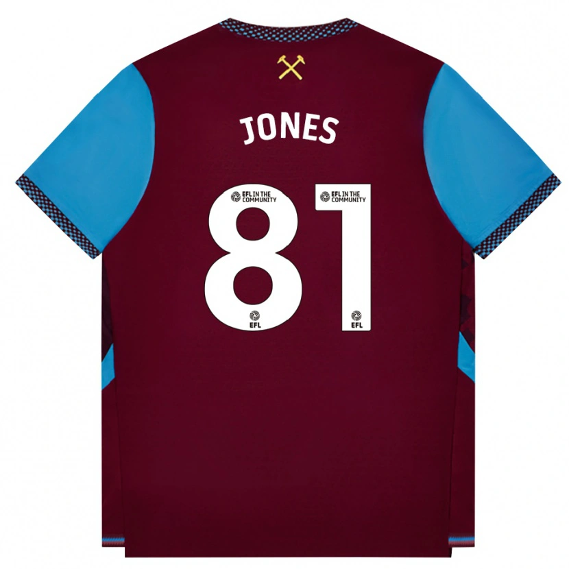 Danxen Niño Camiseta Liam Jones #81 Borgoña Azulaciano 1ª Equipación 2026/27 La Camisa México