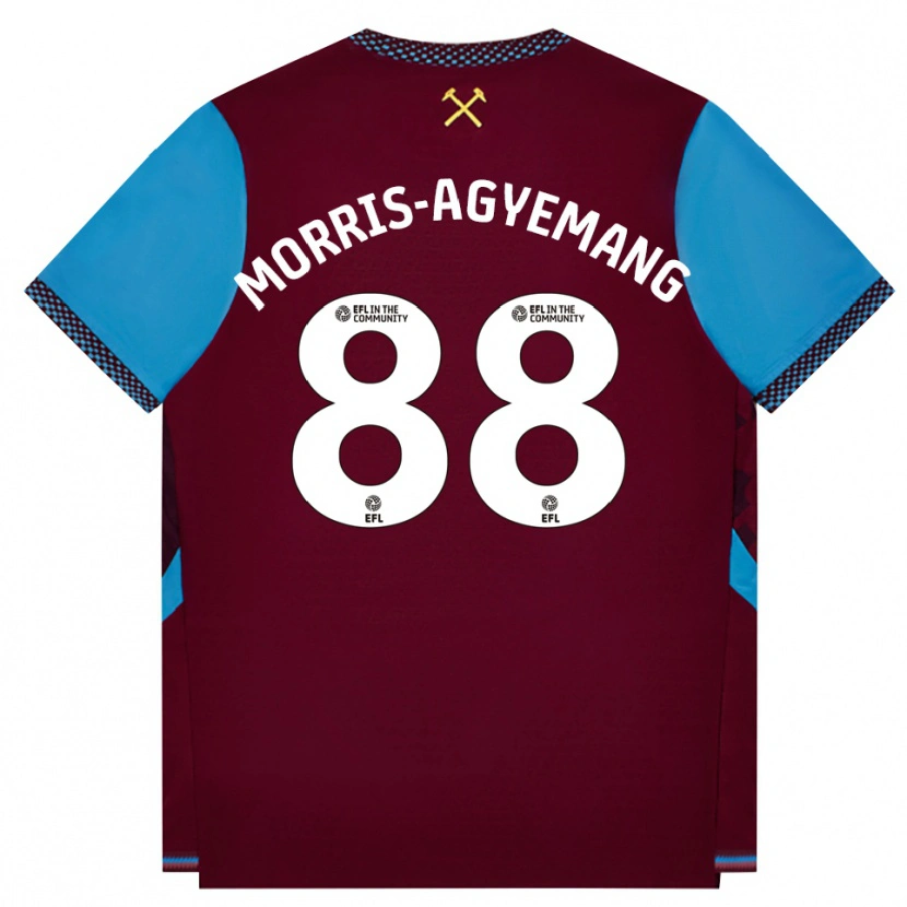 Danxen Niño Camiseta Reggie Morris-Agyemang #88 Borgoña Azulaciano 1ª Equipación 2026/27 La Camisa México