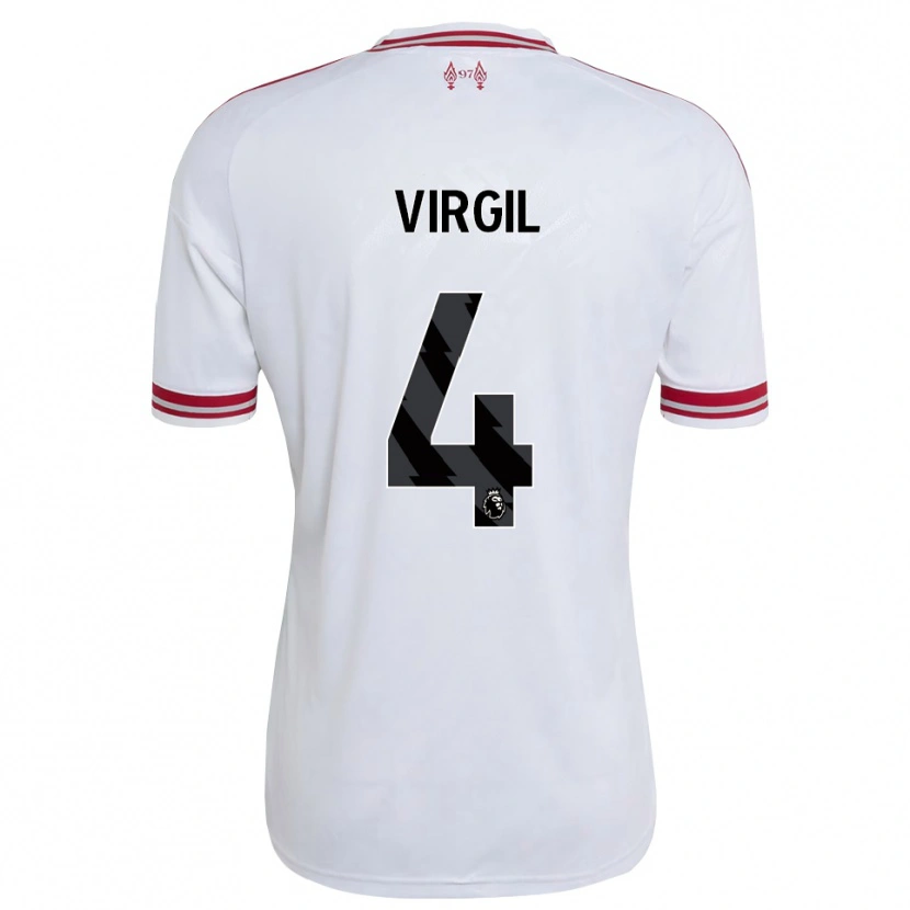 Danxen Niño Camiseta Virgil Van Dijk #4 Rojo Blanco 2ª Equipación 2026/27 La Camisa México