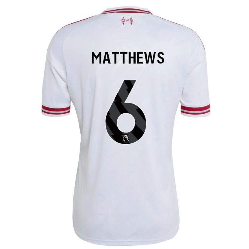 Danxen Niño Camiseta Jasmine Matthews #6 Rojo Blanco 2ª Equipación 2026/27 La Camisa México