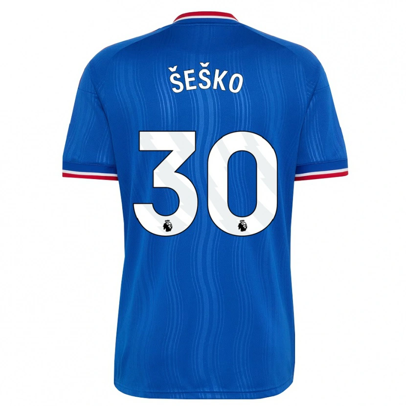 Danxen Niño Camiseta Benjamin Sesko #30 Azul Blanco Rojo 2ª Equipación 2026/27 La Camisa México