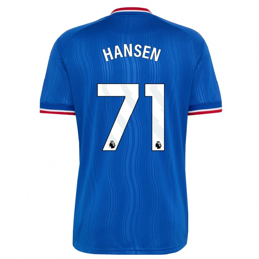 Danxen Niño Camiseta Isak Hansen-Aaroen #71 Azul Blanco Rojo 2ª Equipación 2026/27 La Camisa México