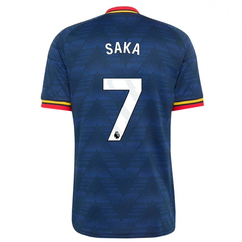 Danxen Niño Camiseta Bukayo Saka #7 Azulmedianoche Amarillo Rojo 2ª Equipación 2026/27 La Camisa México