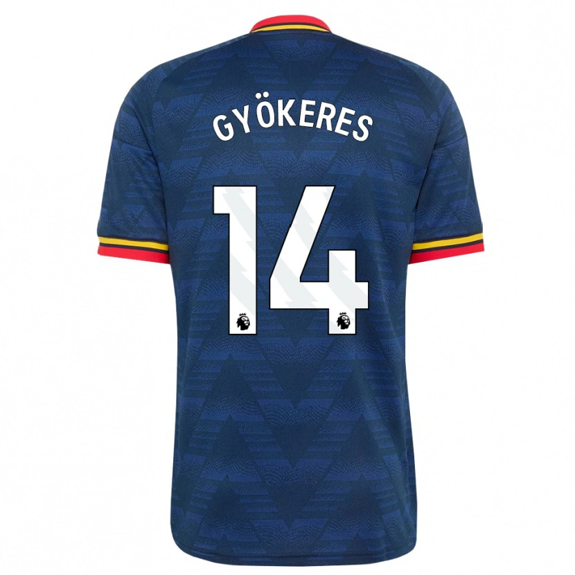 Danxen Niño Camiseta Viktor Gyökeres #14 Azulmedianoche Amarillo Rojo 2ª Equipación 2026/27 La Camisa México