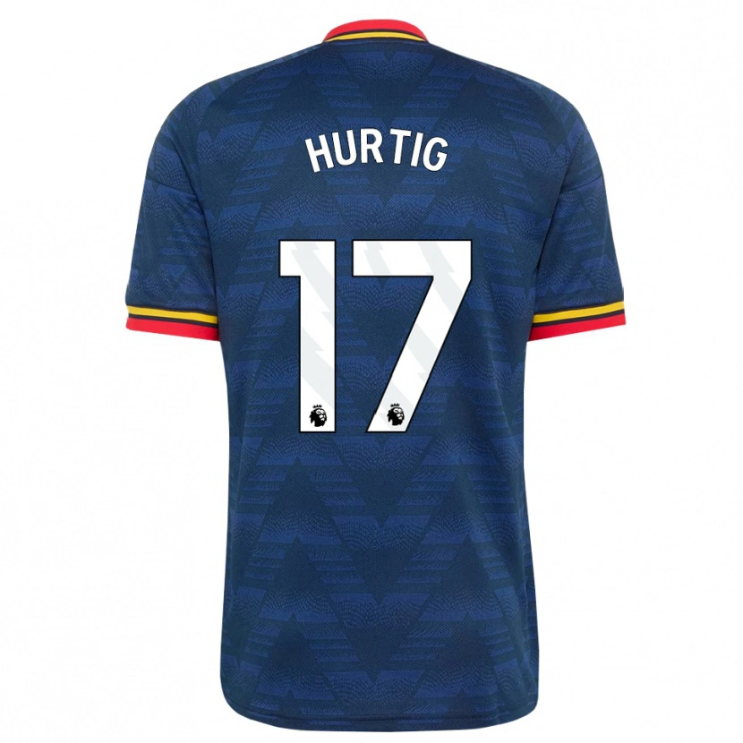 Danxen Niño Camiseta Lina Hurtig #17 Azulmedianoche Amarillo Rojo 2ª Equipación 2026/27 La Camisa México