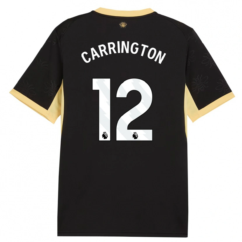 Danxen Niño Camiseta Theo Carrington #12 Negro Amarillo 2ª Equipación 2026/27 La Camisa México