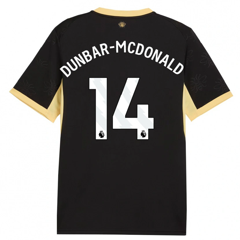 Danxen Niño Camiseta Christian Dunbar-Mcdonald #14 Negro Amarillo 2ª Equipación 2026/27 La Camisa México