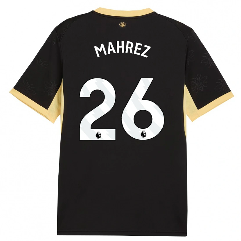 Danxen Niño Camiseta Riyad Mahrez #26 Negro Amarillo 2ª Equipación 2026/27 La Camisa México