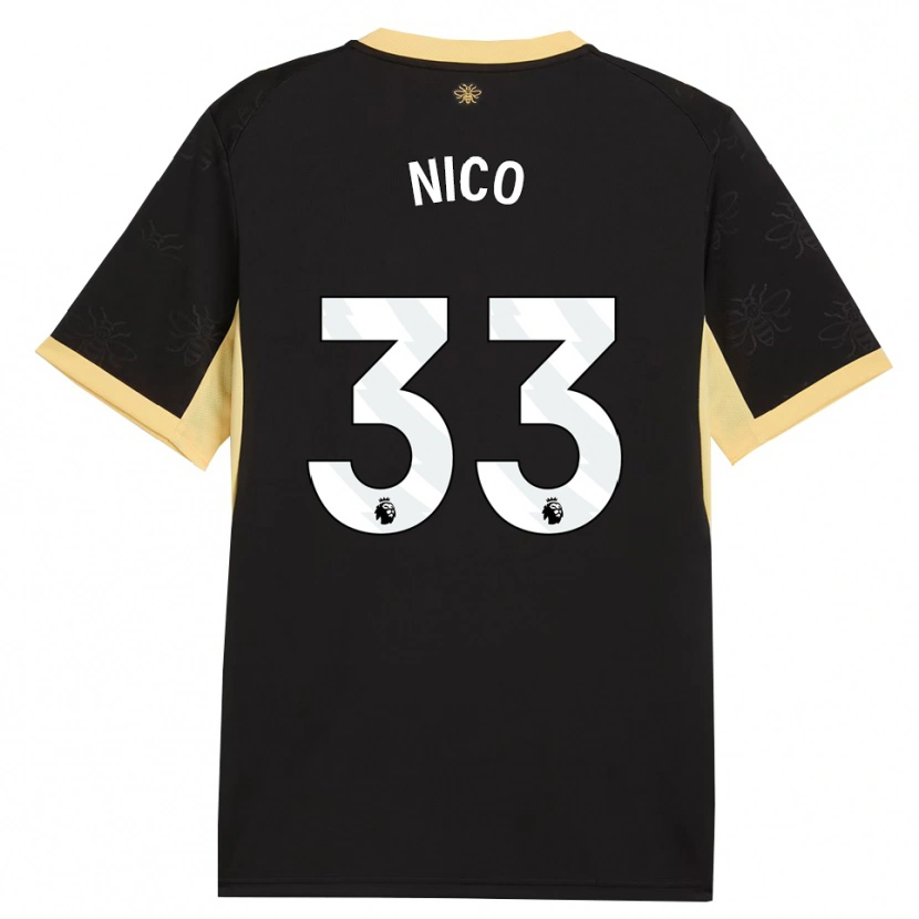 Danxen Niño Camiseta Nico O'reilly #33 Negro Amarillo 2ª Equipación 2026/27 La Camisa México