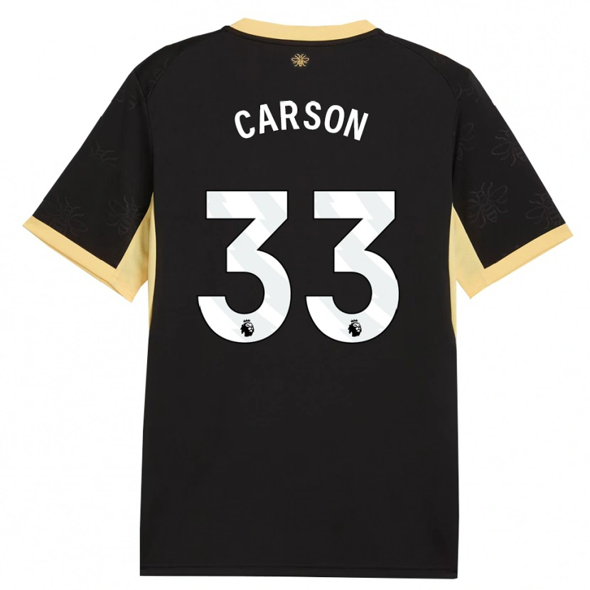 Danxen Niño Camiseta Scott Carson #33 Negro Amarillo 2ª Equipación 2026/27 La Camisa México