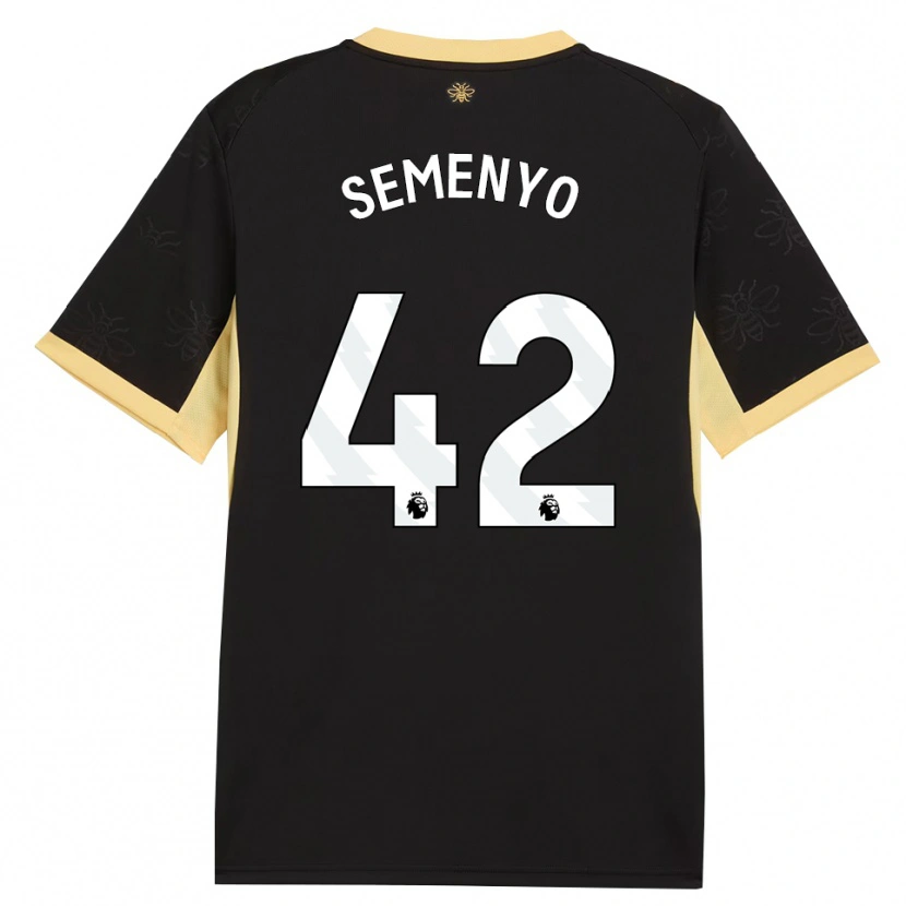 Danxen Niño Camiseta Antoine Semenyo #42 Negro Amarillo 2ª Equipación 2026/27 La Camisa México