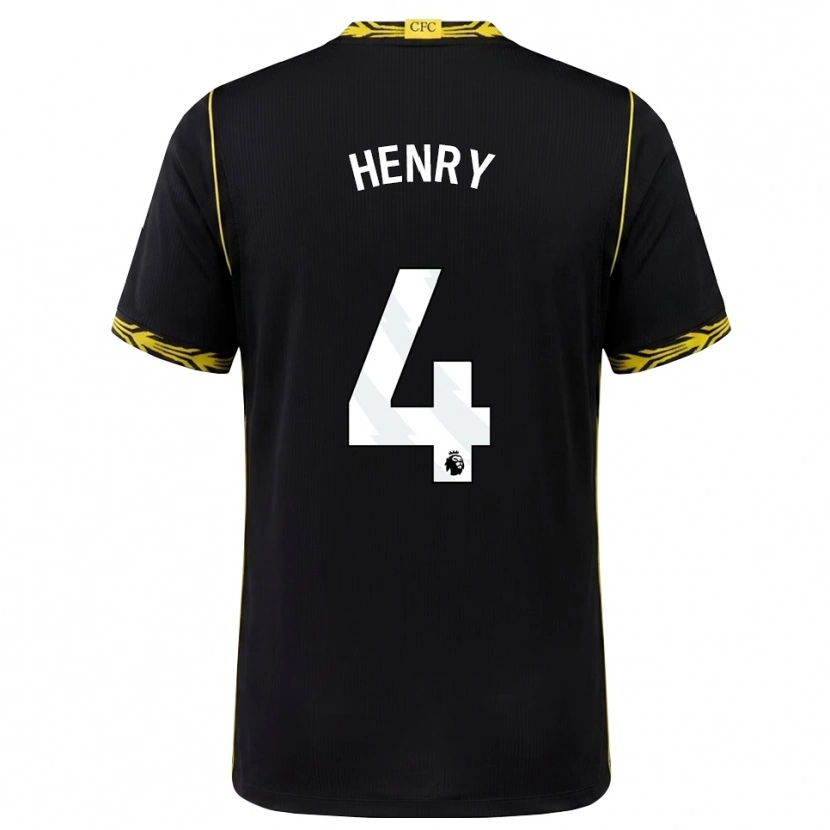 Danxen Niño Camiseta Josh Henry #4 Negro Amarillo 2ª Equipación 2026/27 La Camisa México