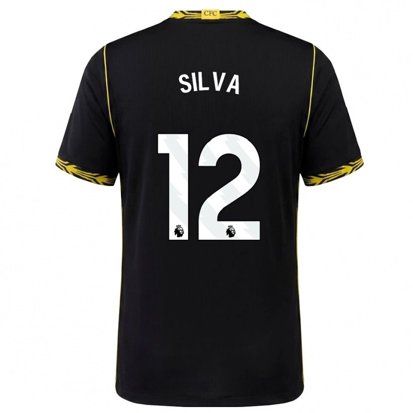Danxen Niño Camiseta Isago Silva #12 Negro Amarillo 2ª Equipación 2026/27 La Camisa México