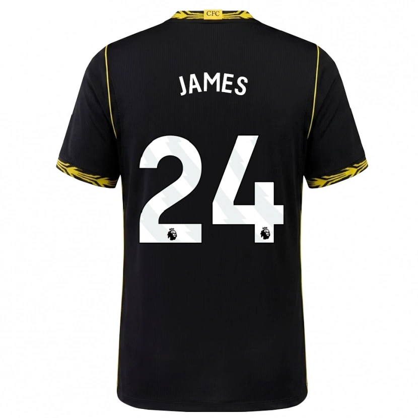 Danxen Niño Camiseta Reece James #24 Negro Amarillo 2ª Equipación 2026/27 La Camisa México