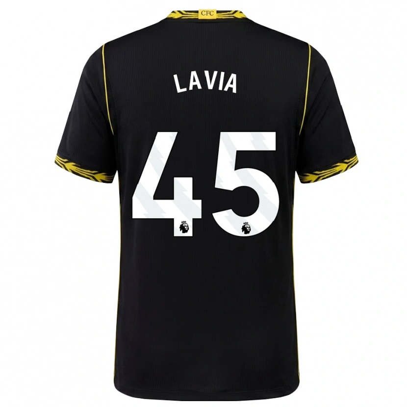 Danxen Niño Camiseta Roméo Lavia #45 Negro Amarillo 2ª Equipación 2026/27 La Camisa México