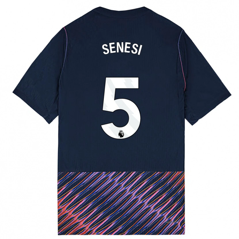 Danxen Niño Camiseta Marcos Senesi #5 Azulreal Blanco 2ª Equipación 2026/27 La Camisa México