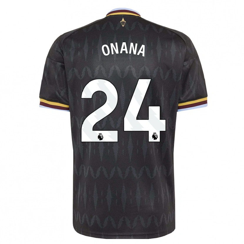Danxen Niño Camiseta Amadou Onana #24 Azulaciano Negro Amarillo 2ª Equipación 2026/27 La Camisa México