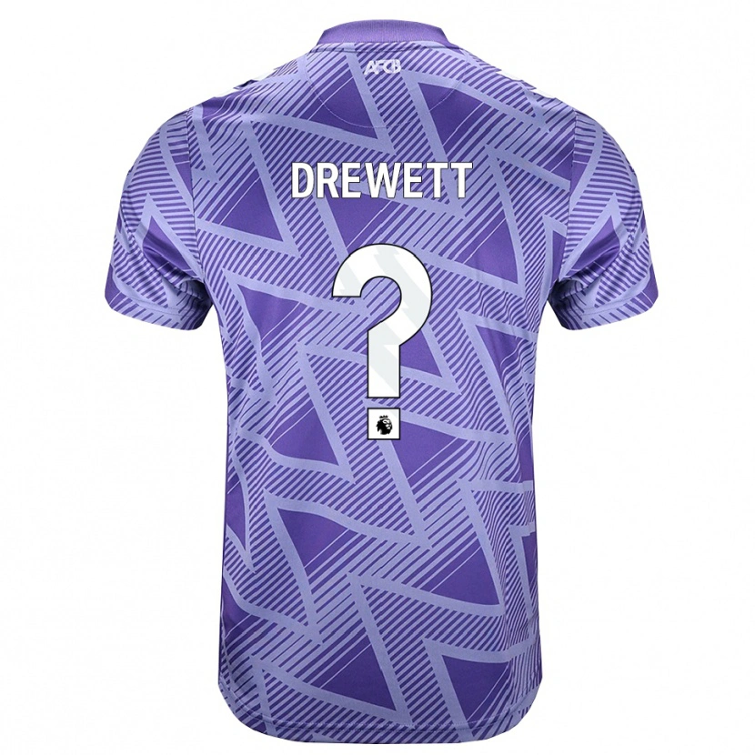 Danxen Niño Camiseta Jake Drewett #0 Rojovioletapálido Blanco 2ª Equipación 2026/27 La Camisa México