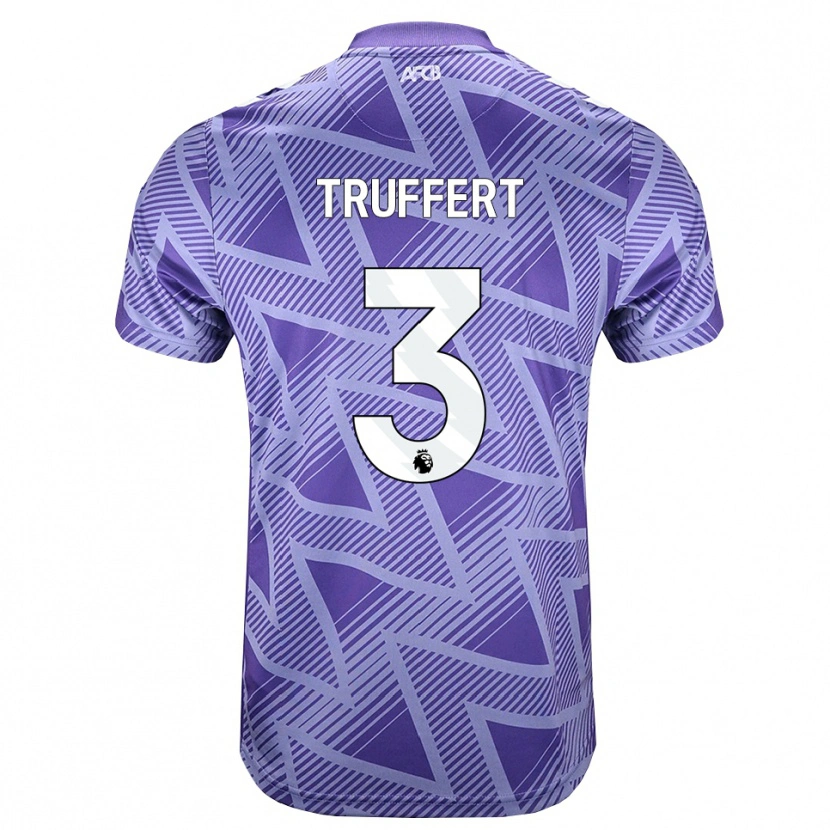 Danxen Niño Camiseta Adrien Truffert #3 Rojovioletapálido Blanco 2ª Equipación 2026/27 La Camisa México