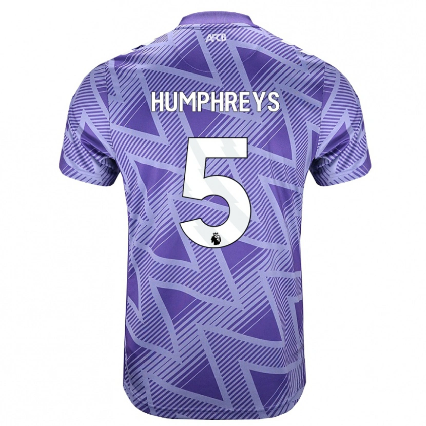 Danxen Niño Camiseta Holly Humphreys #5 Rojovioletapálido Blanco 2ª Equipación 2026/27 La Camisa México