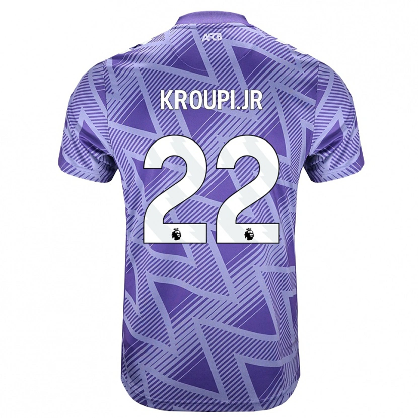 Danxen Niño Camiseta Junior Kroupi #22 Rojovioletapálido Blanco 2ª Equipación 2026/27 La Camisa México