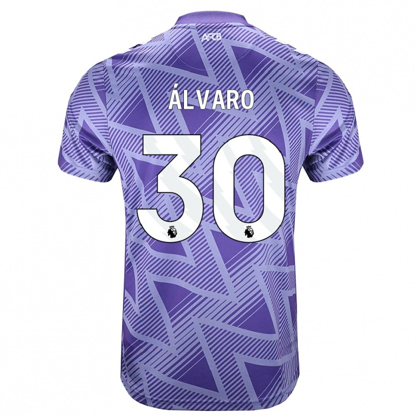 Danxen Niño Camiseta Álvaro Rodríguez #30 Rojovioletapálido Blanco 2ª Equipación 2026/27 La Camisa México