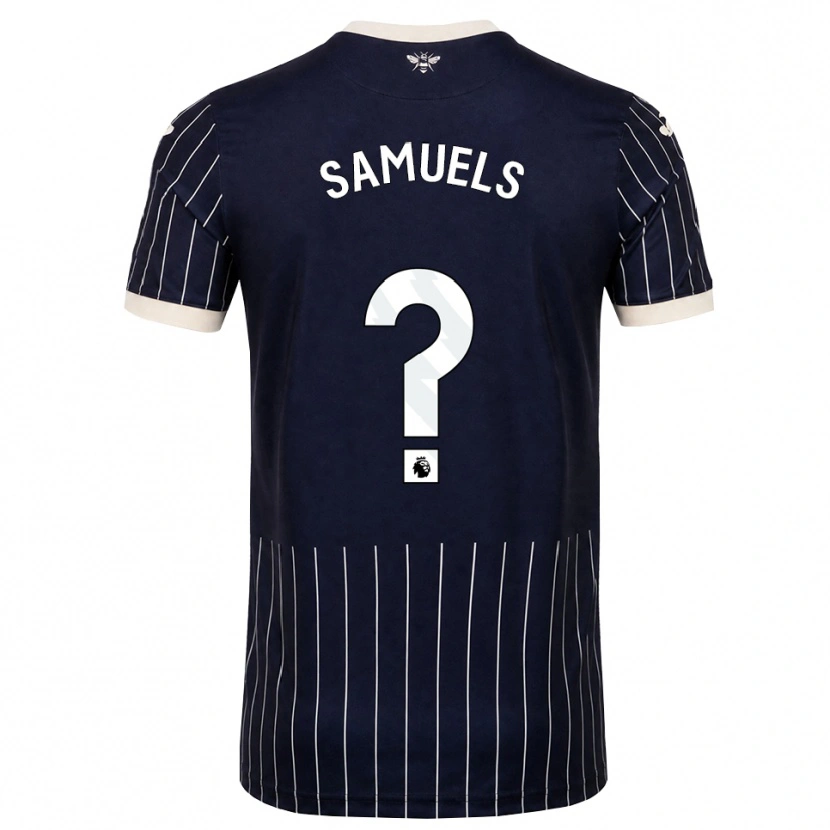 Danxen Niño Camiseta Kerron Samuels #0 Negro Blanco 2ª Equipación 2026/27 La Camisa México