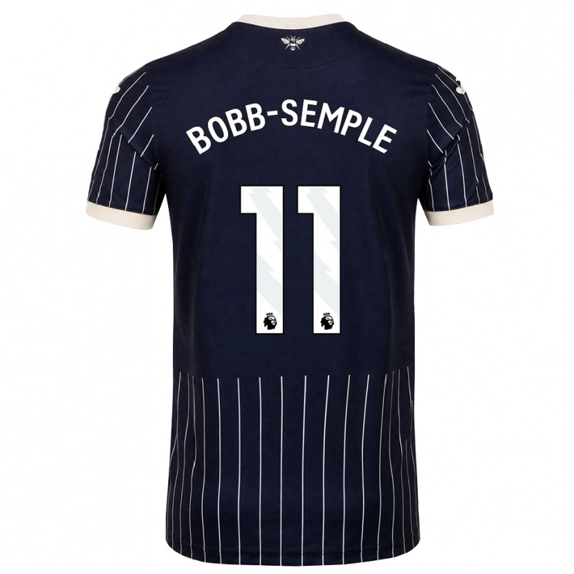 Danxen Niño Camiseta Domeiro Bobb-Semple #11 Negro Blanco 2ª Equipación 2026/27 La Camisa México