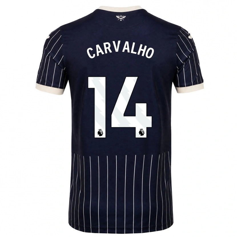 Danxen Niño Camiseta Fábio Carvalho #14 Negro Blanco 2ª Equipación 2026/27 La Camisa México