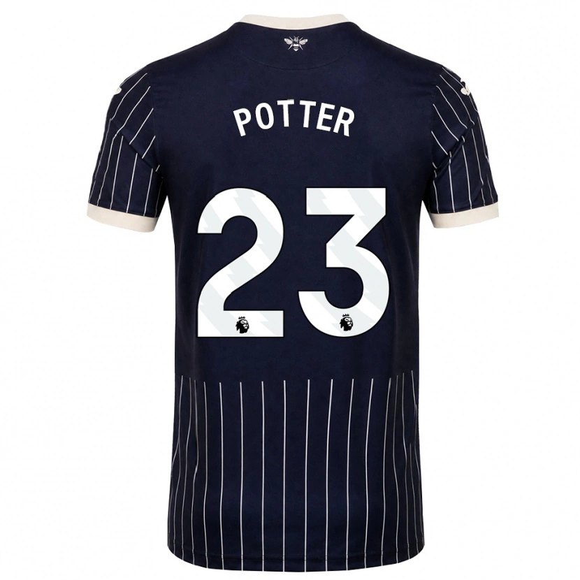 Danxen Niño Camiseta Lucy Potter #23 Negro Blanco 2ª Equipación 2026/27 La Camisa México