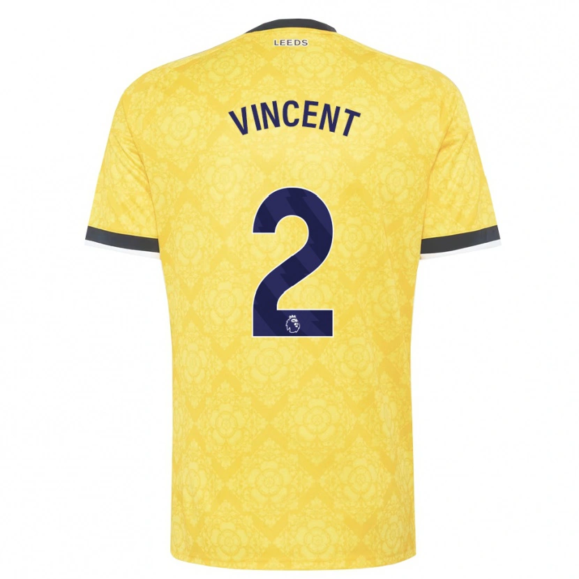 Danxen Niño Camiseta Harvey Vincent #2 Amarillo Blanco Negro 2ª Equipación 2026/27 La Camisa México