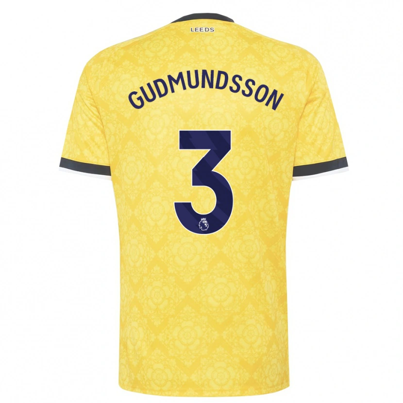Danxen Niño Camiseta Gabriel Gudmundsson #3 Amarillo Blanco Negro 2ª Equipación 2026/27 La Camisa México