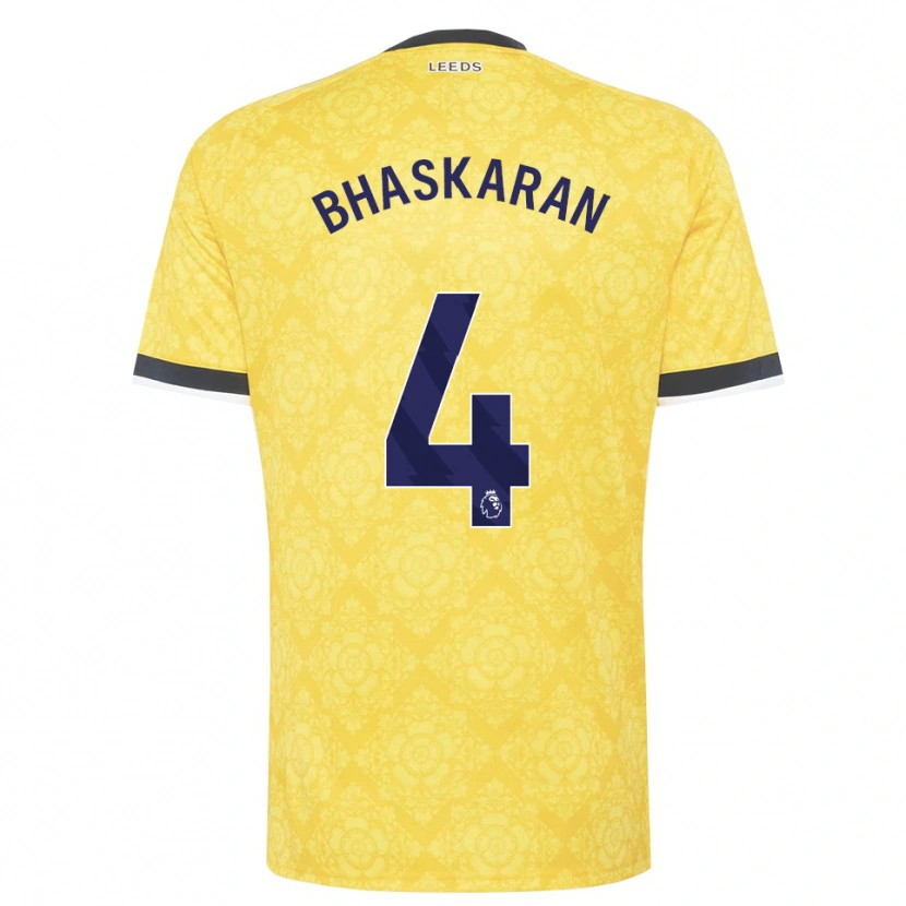 Danxen Niño Camiseta Joe Bhaskaran #4 Amarillo Blanco Negro 2ª Equipación 2026/27 La Camisa México