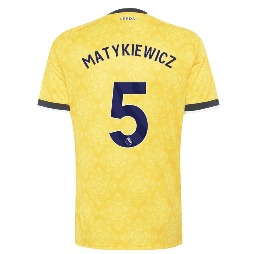 Danxen Niño Camiseta Luke Matykiewicz #5 Amarillo Blanco Negro 2ª Equipación 2026/27 La Camisa México