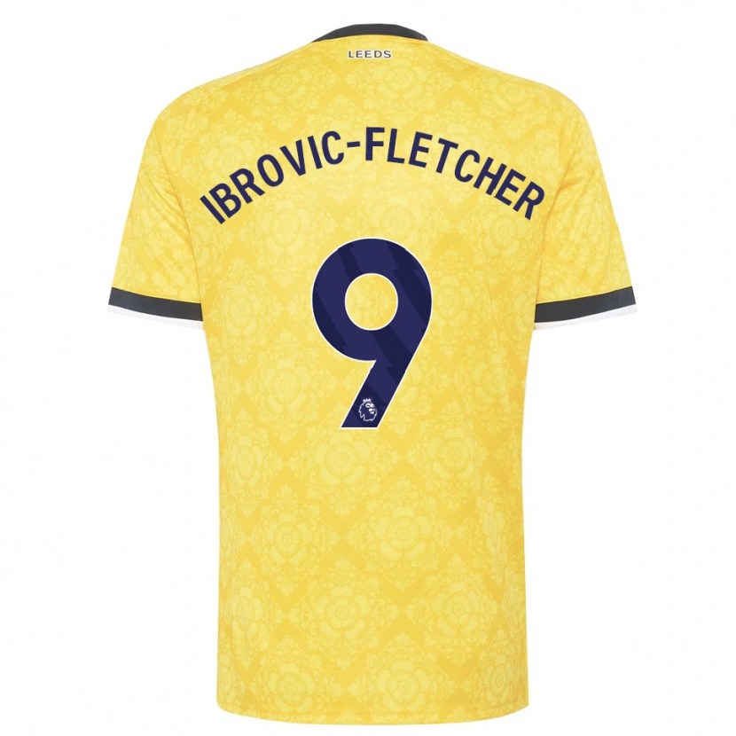 Danxen Niño Camiseta Edward Ibrovic-Fletcher #9 Amarillo Blanco Negro 2ª Equipación 2026/27 La Camisa México
