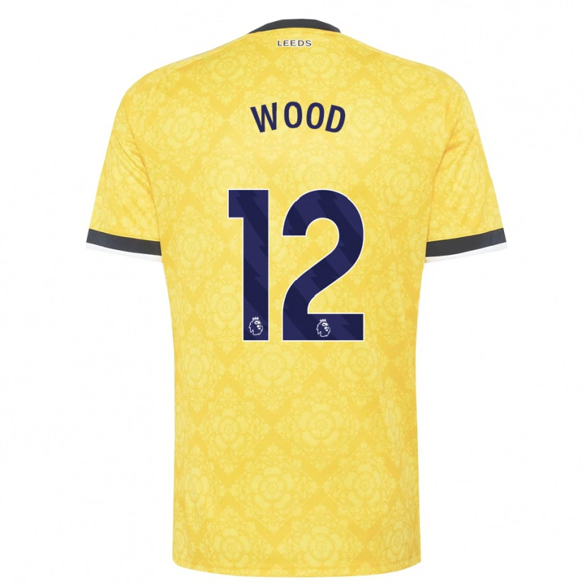 Danxen Niño Camiseta Oliver Wood #12 Amarillo Blanco Negro 2ª Equipación 2026/27 La Camisa México