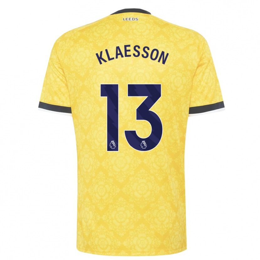 Danxen Niño Camiseta Kristoffer Klaesson #13 Amarillo Blanco Negro 2ª Equipación 2026/27 La Camisa México