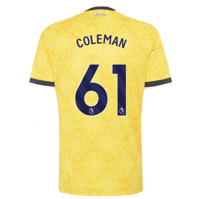 Danxen Niño Camiseta Cian Coleman #61 Amarillo Blanco Negro 2ª Equipación 2026/27 La Camisa México