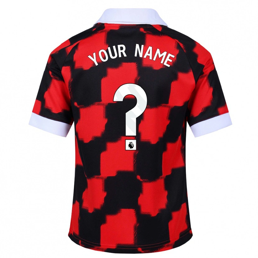Danxen Niño Camiseta Su Nombre #0 Rojo Blanco Negro 2ª Equipación 2026/27 La Camisa México