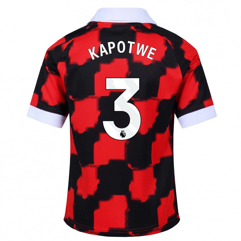 Danxen Niño Camiseta Chase Kapotwe #3 Rojo Blanco Negro 2ª Equipación 2026/27 La Camisa México