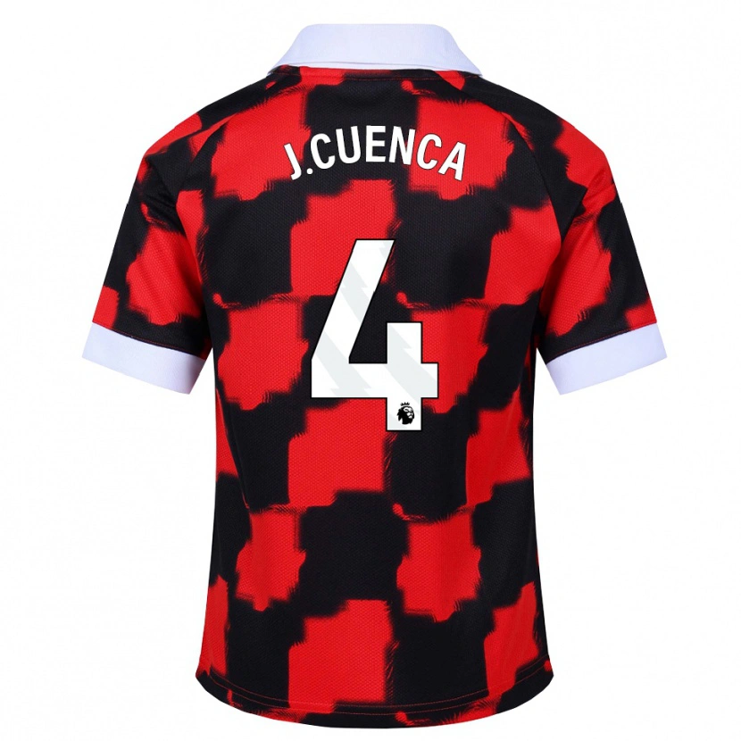 Danxen Niño Camiseta Jorge Cuenca #4 Rojo Blanco Negro 2ª Equipación 2026/27 La Camisa México