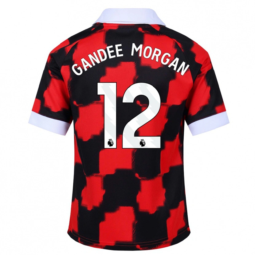 Danxen Niño Camiseta Stella Gandee Morgan #12 Rojo Blanco Negro 2ª Equipación 2026/27 La Camisa México